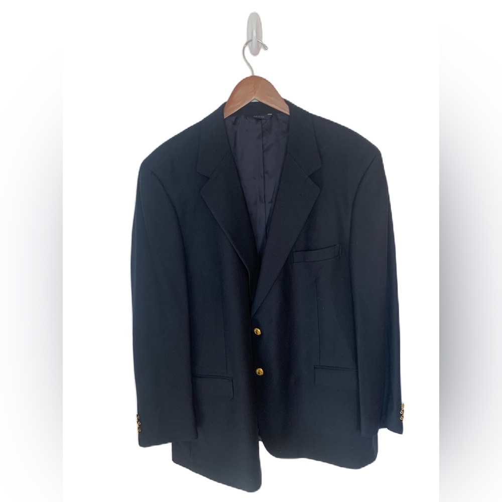 Brooks Brothers Men’s Sport Coat Blazer Black 46 Regular Wool Cashmere